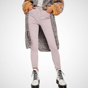 Free People Sun Chaser Corduroy Pants in Frosted Lilac, NWOT, size 27